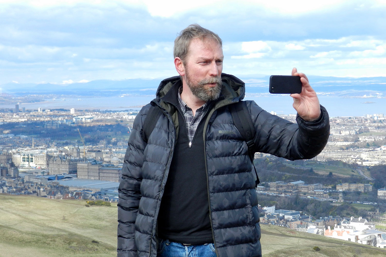 Photo of Derek Digital at the summit of Arthur's Seat in Holyrood Park, Edinburgh