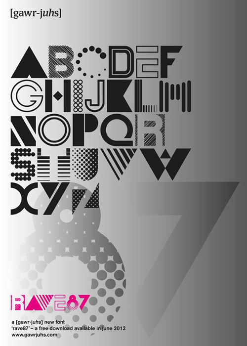 Rave87 Typeface Poster